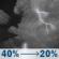 Tonight: A chance of showers and thunderstorms before 8pm, then a chance of showers and thunderstorms between 8pm and 2am. Some of the storms could be severe. Mostly cloudy, with a low around 67. West wind 1 to 6 mph. Chance of precipitation is 40%. New rainfall amounts less than a tenth of an inch possible. Tonight: Chance Showers And Thunderstorms