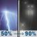 Tonight: Showers and thunderstorms likely before 8pm, then rain. Cloudy, with a low around 41. Northeast wind 3 to 9 mph. Chance of precipitation is 90%. New rainfall amounts between a quarter and half of an inch possible. Tonight: Showers And Thunderstorms Likely then Rain
